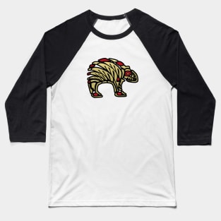 Tribal Black and Gold Bear Icon Baseball T-Shirt